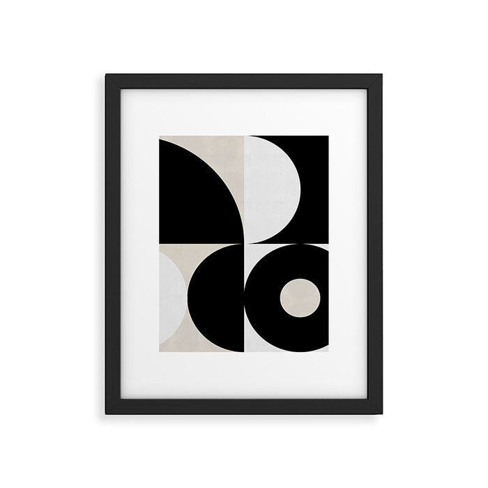 geometry mid modern black white Framed Art Print Gallery Image 1