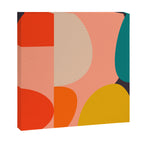 geometry shape mid century organic blush curry teal Canvas Print Gallery Image 3