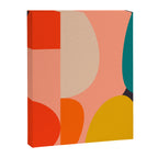 geometry shape mid century organic blush curry teal Canvas Print Gallery Image 3