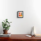 geometry shape mid century organic blush curry teal Framed Art Print Gallery Image 2