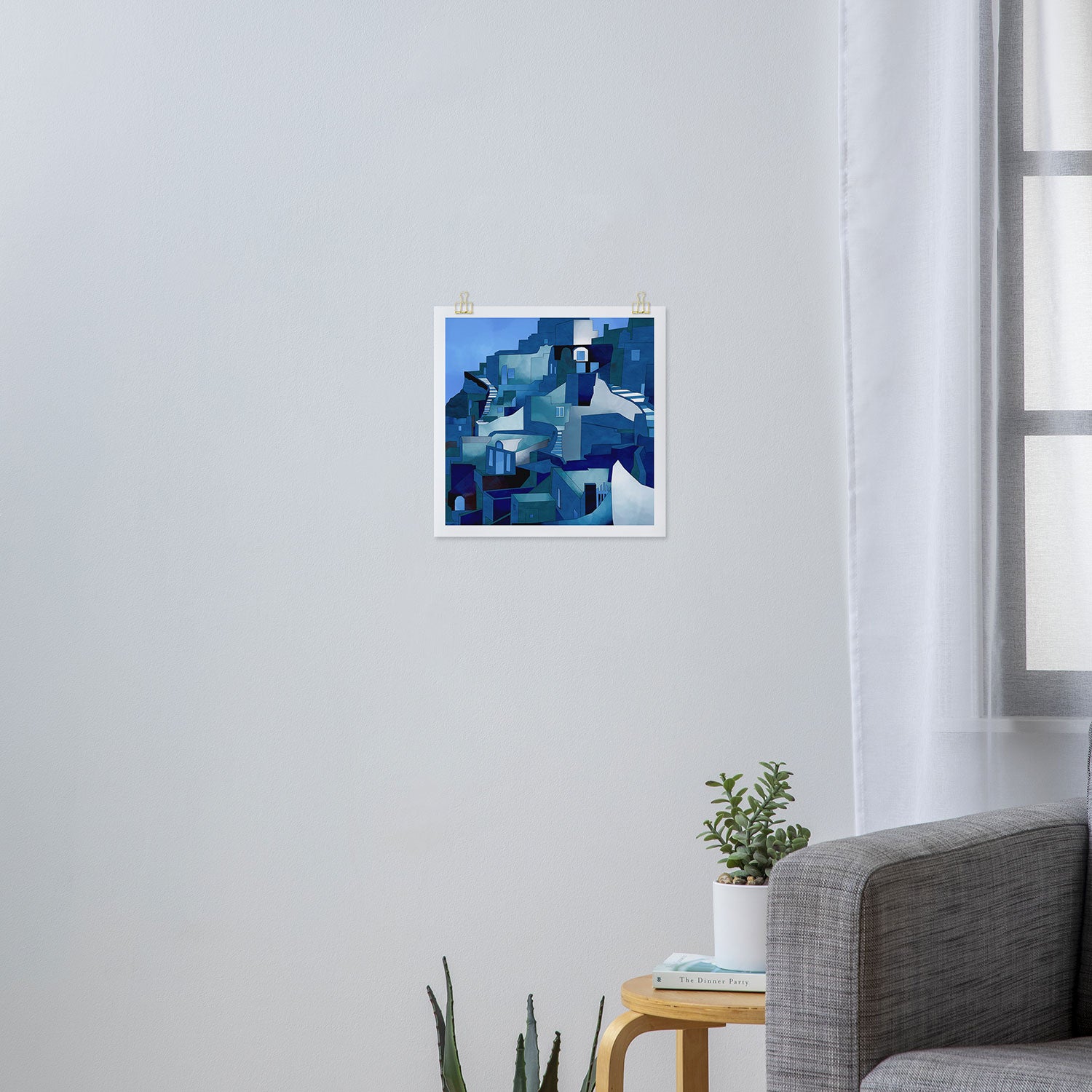 greece santorini abstract illustration Art Print Gallery Image 3
