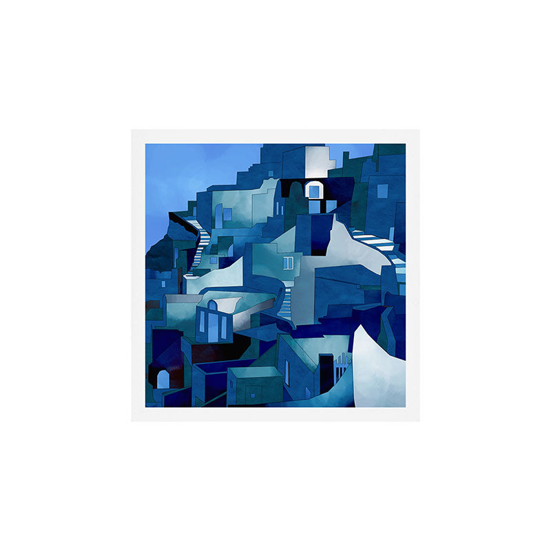 greece santorini abstract illustration Art Print Gallery Image 1