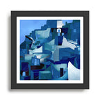 greece santorini abstract illustration Framed Art Print Gallery Image 1