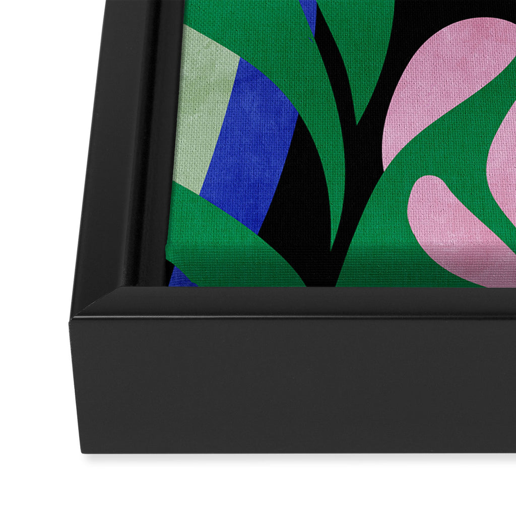 groovy floral abstract Framed Canvas Print Gallery Image 3