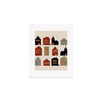 houses retro fall abstract geometric Art Print Gallery Image 1