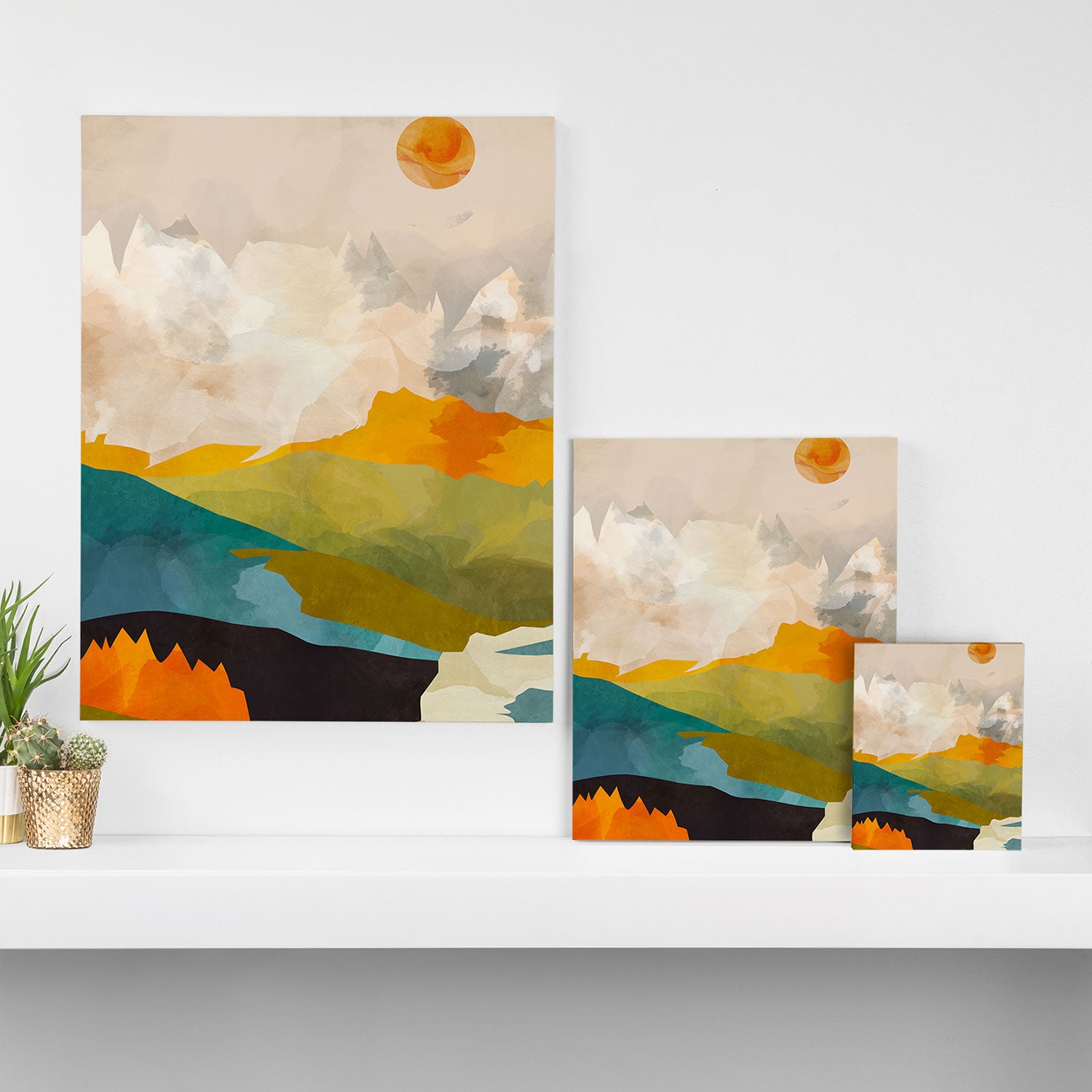 landscape mountains abstract minimal art Canvas Print Gallery Image 3