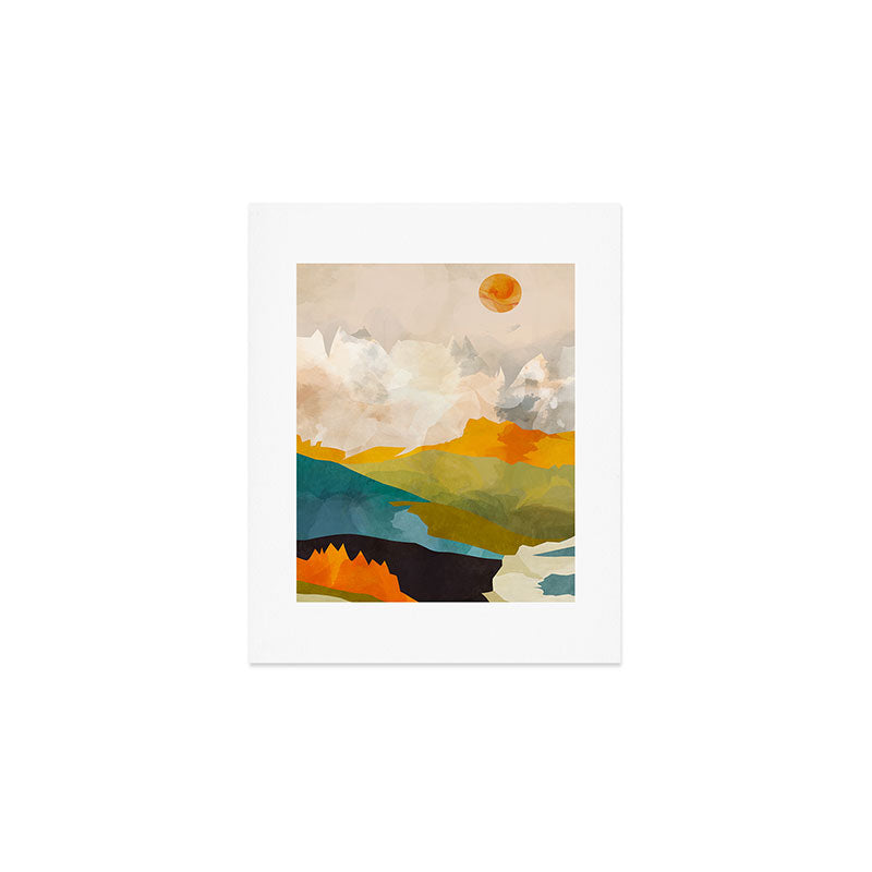 landscape mountains abstract minimal art Art Print Gallery Image 1
