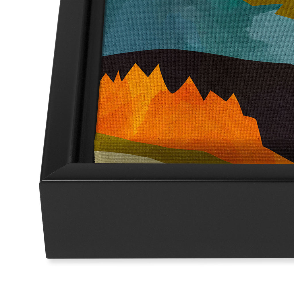 landscape mountains abstract minimal art Framed Canvas Print Gallery Image 3
