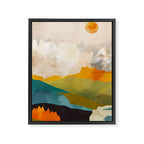 landscape mountains abstract minimal art Framed Canvas Print Gallery Image 6