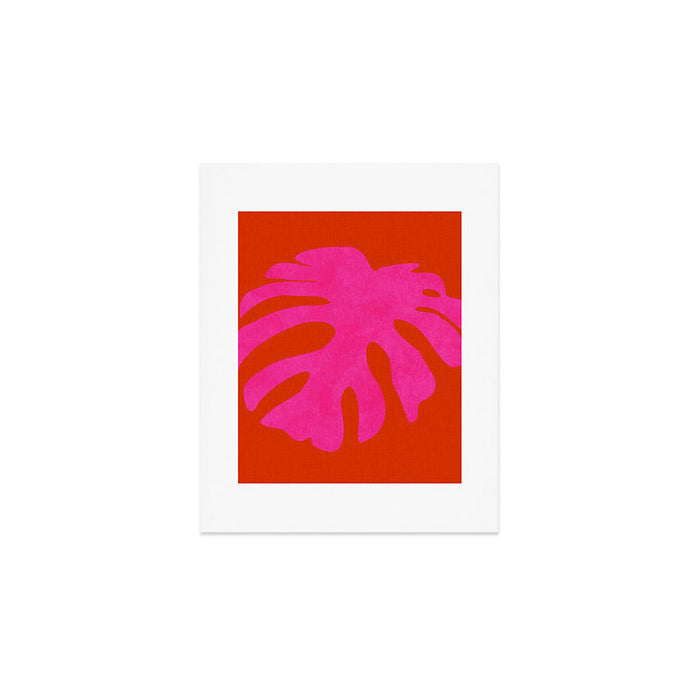 leaf shape solo pink orange summer vibes Art Print Gallery Image 1