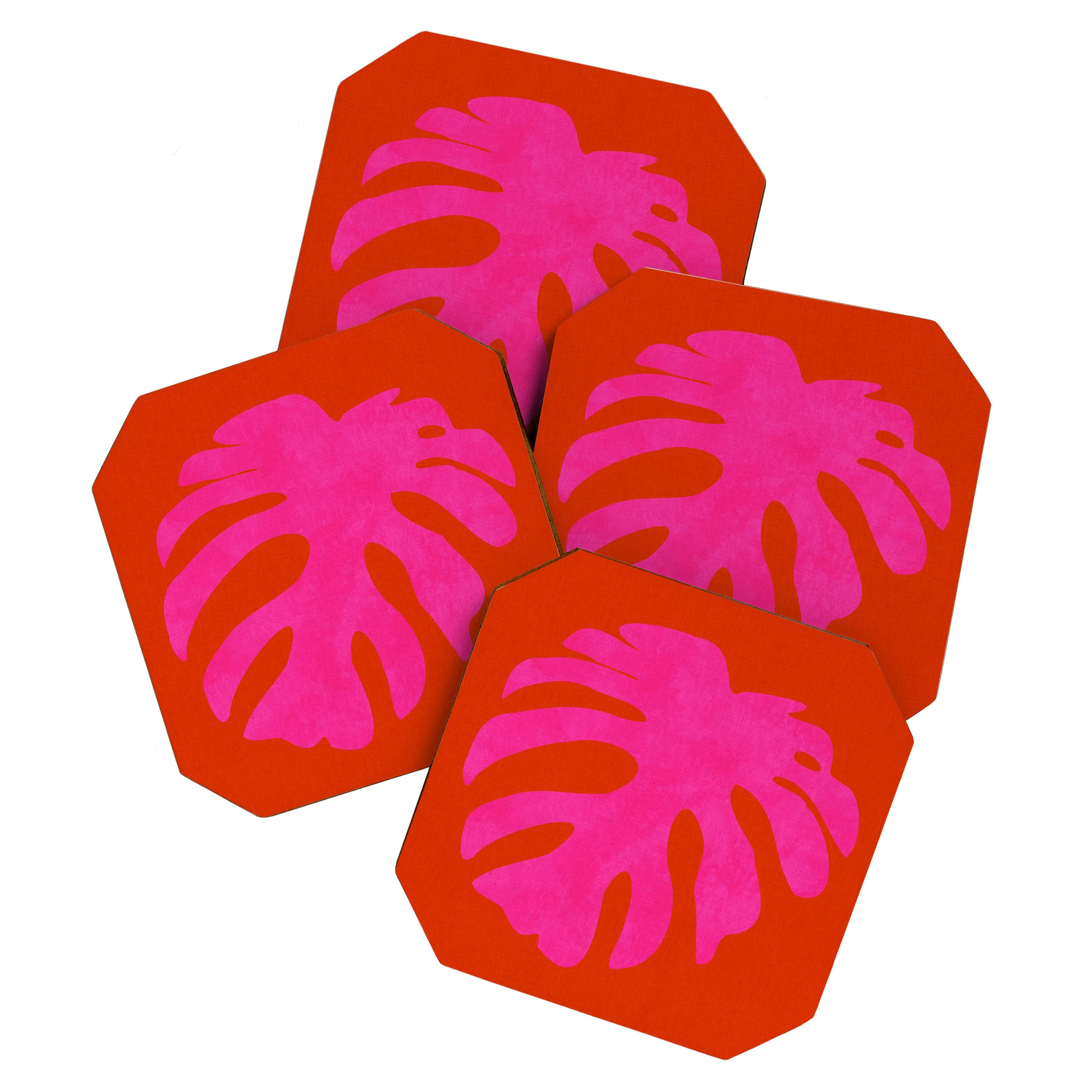 leaf shape solo pink orange summer vibes Coaster Gallery Image 1