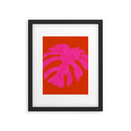 leaf shape solo pink orange summer vibes Framed Art Print Gallery Image 6