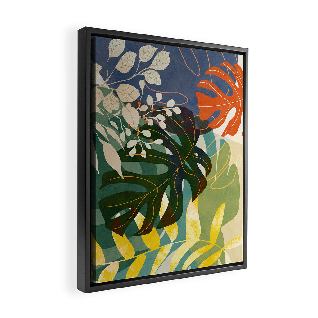 Leaves tropical Framed Canvas Print Gallery Image 2