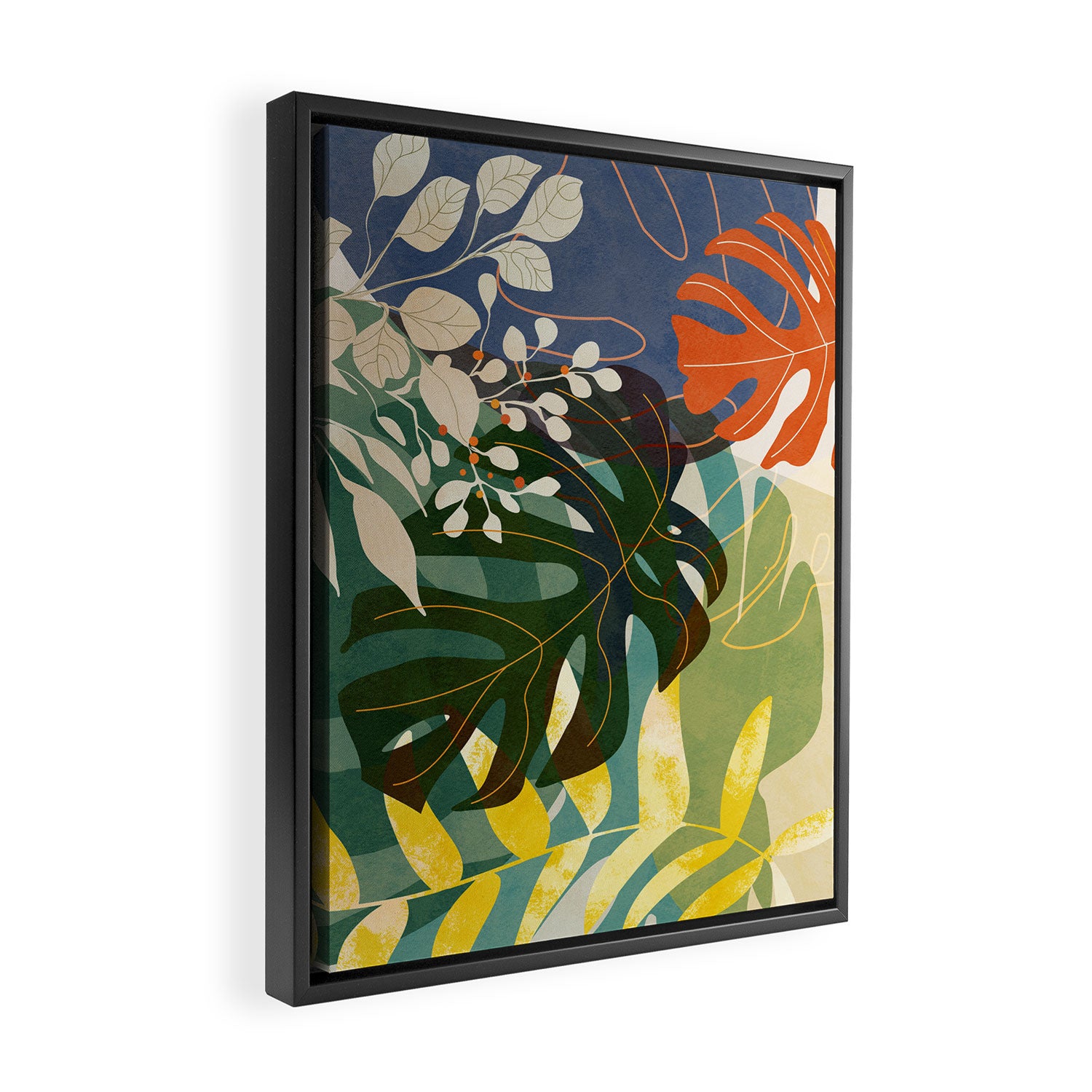 Leaves tropical Framed Canvas Print Gallery Image 2