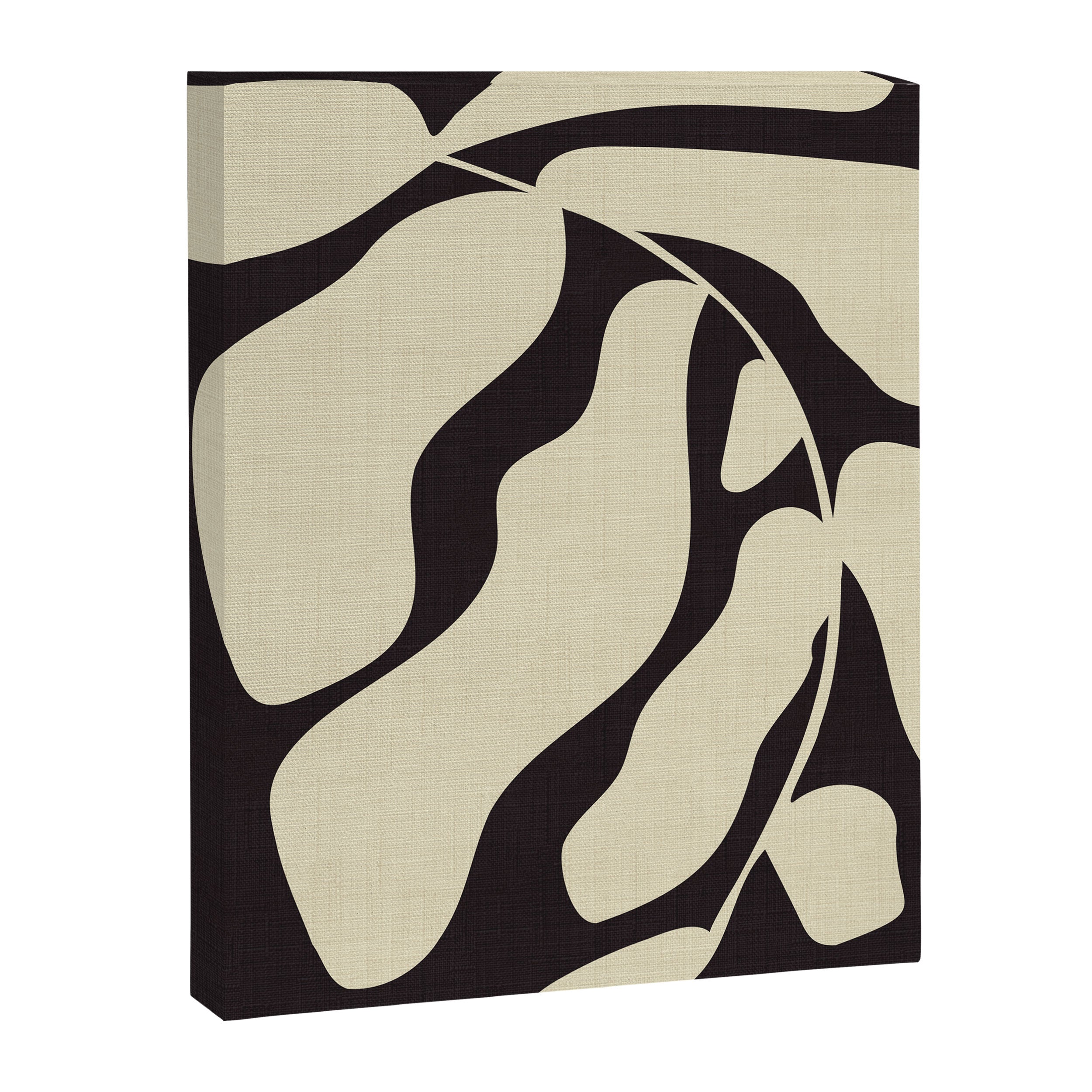 matisse leaf black and sand-white Canvas Print Gallery Image 6
