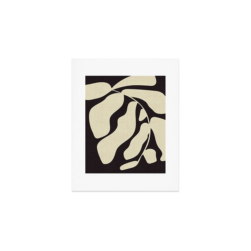 matisse leaf black and sand-white Art Print Gallery Image 1