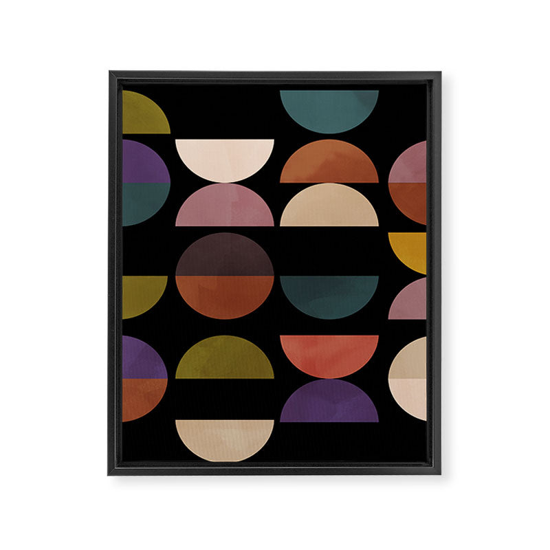 mid century abstract geometric autumn 3 Framed Canvas Print Gallery Image 8