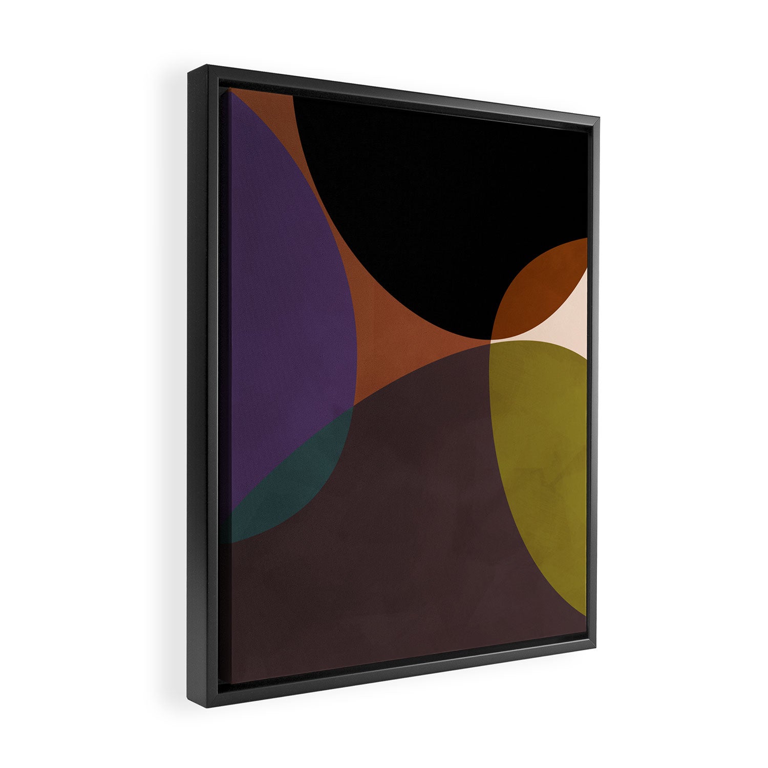 mid century abstract geometric autumn 2 Framed Canvas Print Gallery Image 2