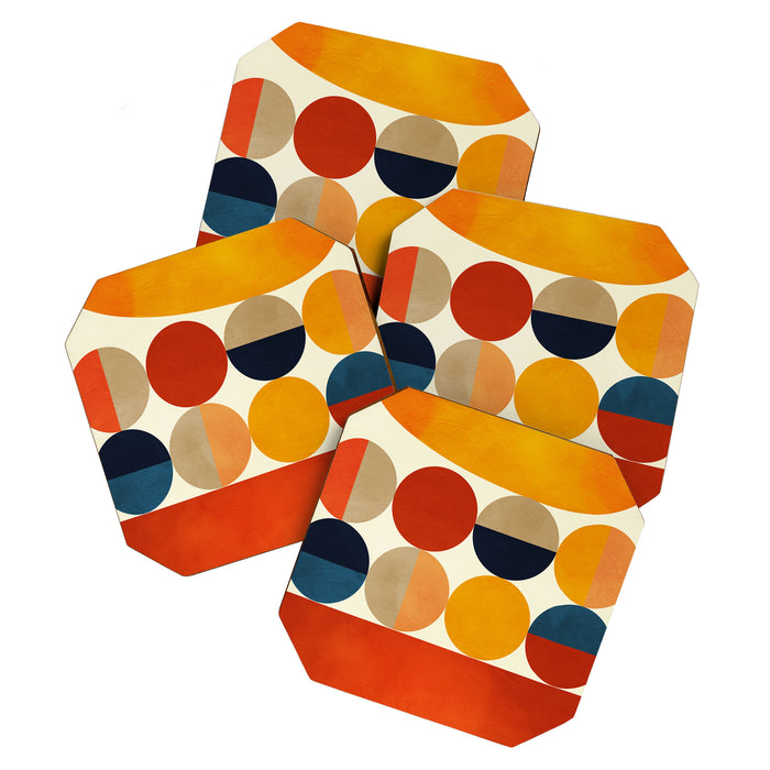 mid century abstract geometric Coaster Gallery Image 1