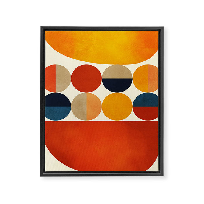 mid century abstract geometric Framed Canvas Print Gallery Image 1