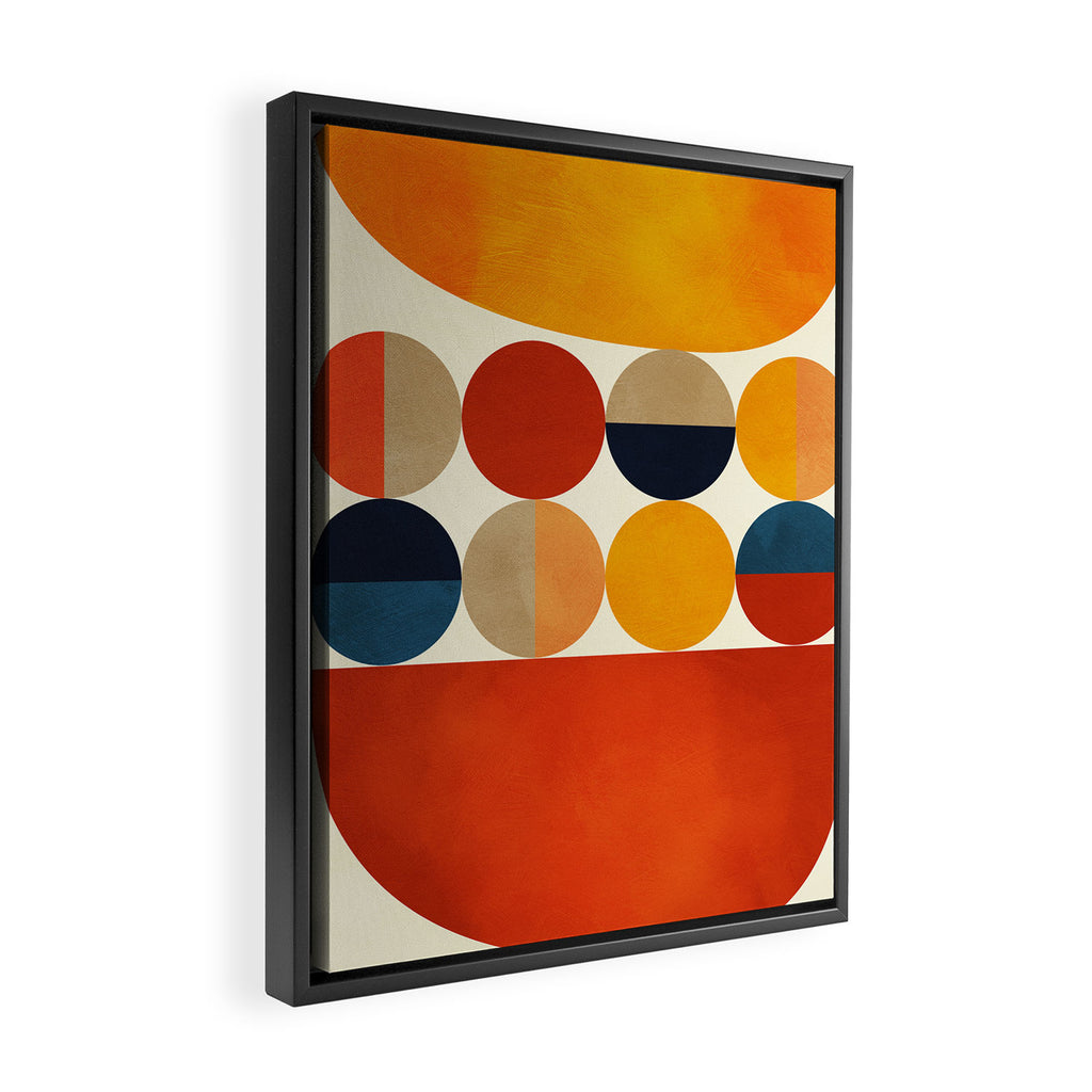 mid century abstract geometric Framed Canvas Print Gallery Image 2