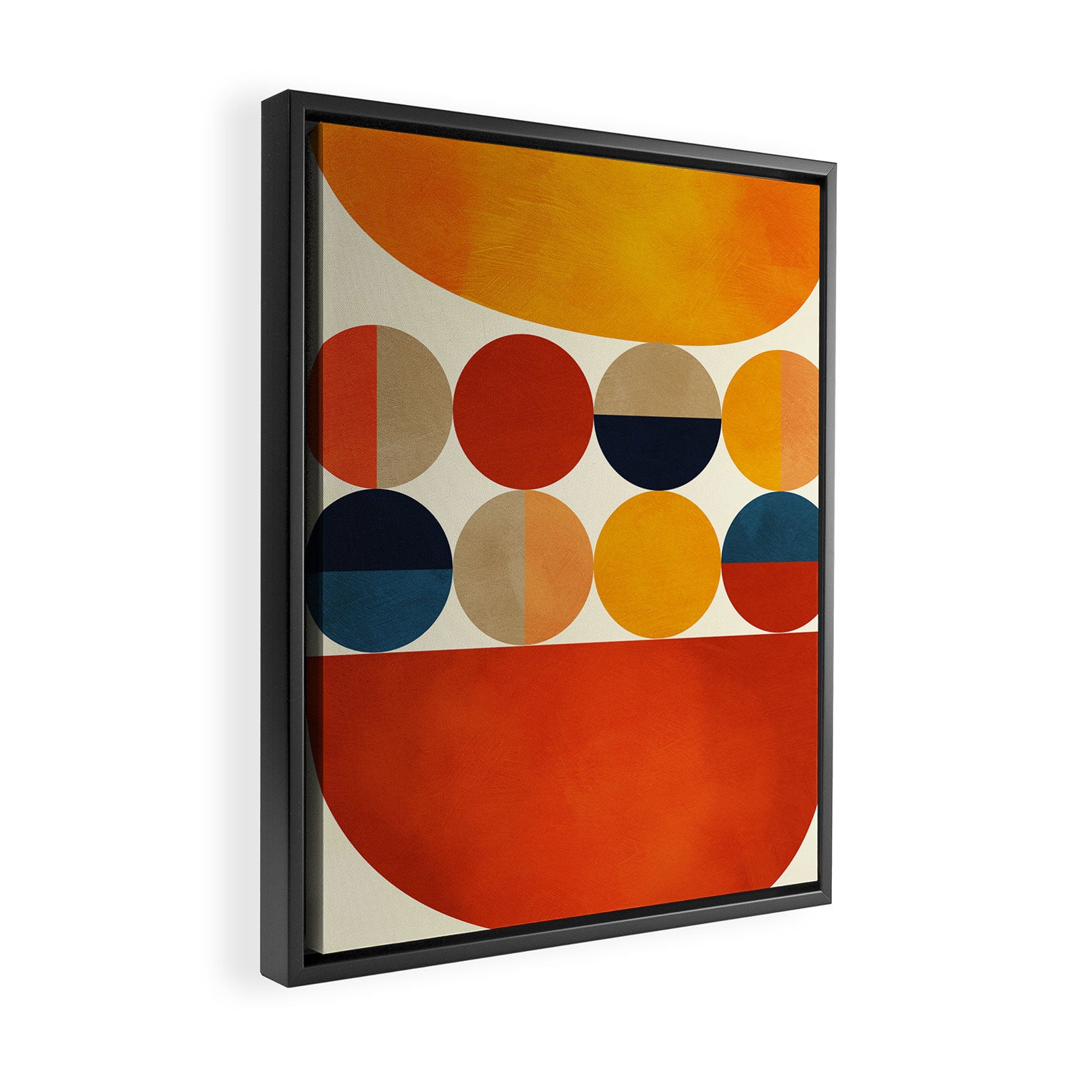 mid century abstract geometric Framed Canvas Print Gallery Image 2
