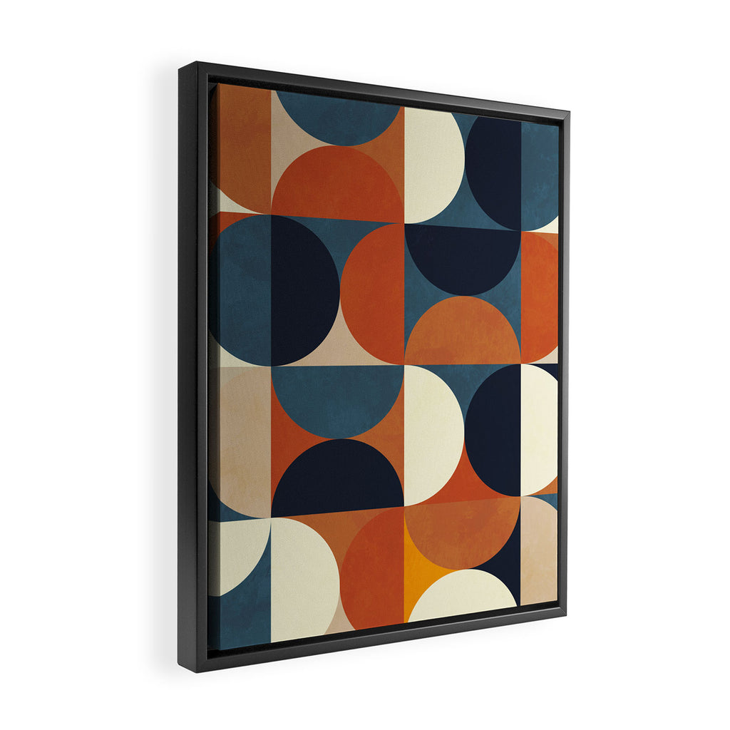 mid century abstract shapes fall winter 1 Framed Canvas Print Gallery Image 2