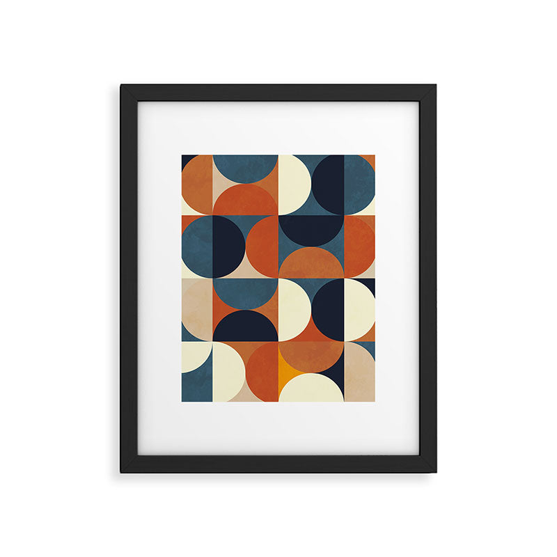 mid century abstract shapes fall winter 1 Framed Art Print Gallery Image 4