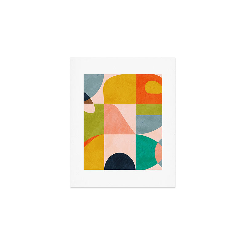mid century abstract shapes spring I Art Print Gallery Image 1