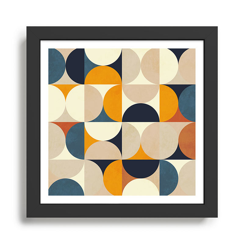 mid century abstract shapes fall winter 1 Framed Art Print Gallery Image 1