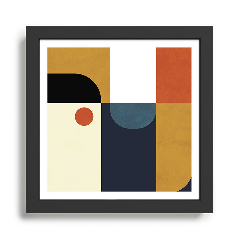 mid century abstract shapes fall winter 4 Framed Art Print Gallery Image 1