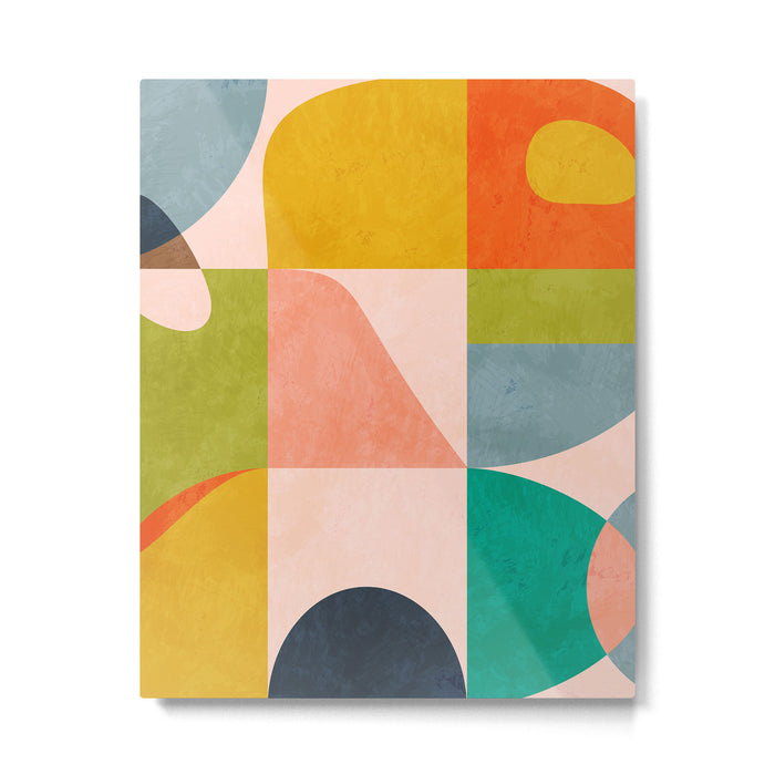mid century abstract shapes spring I Metal Print Gallery Image 1