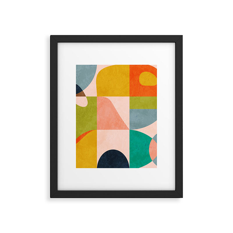 mid century abstract shapes spring I Framed Art Print Gallery Image 4
