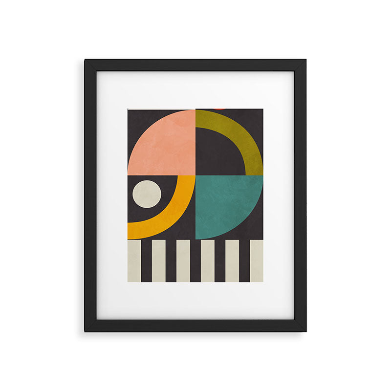 mid century bauhaus geometric large 4 Framed Art Print Gallery Image 5