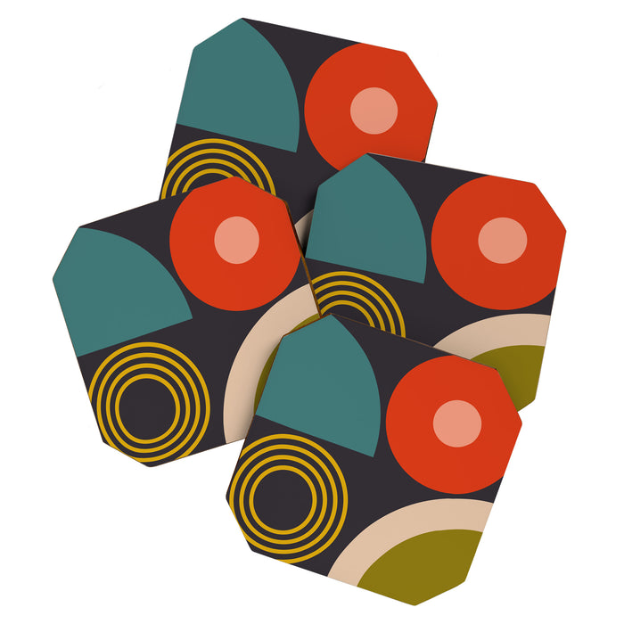 mid century bauhaus geometry large  1 Coaster Gallery Image 1