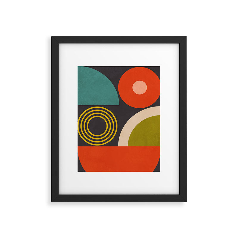 mid century bauhaus geometry large  1 Framed Art Print Gallery Image 5