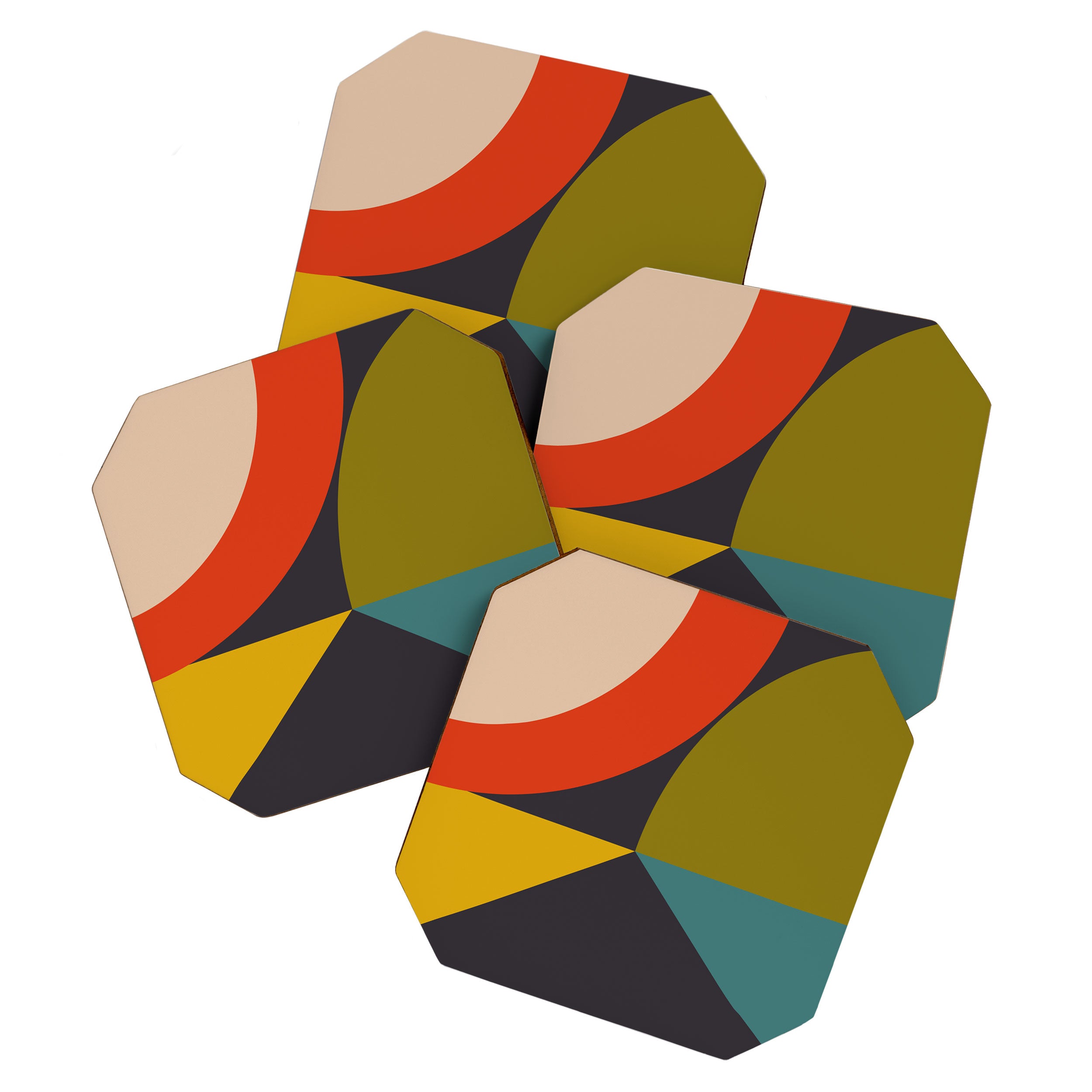 mid century bauhaus geometry large 2 Coaster Gallery Image 1