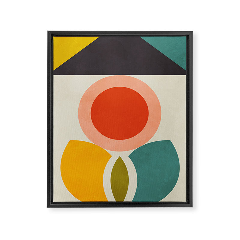 mid century bauhaus geometry large 2 Framed Canvas Print Gallery Image 6