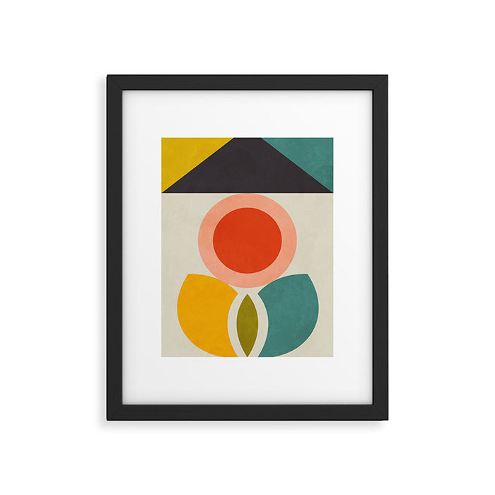 mid century bauhaus geometry large 2 Framed Art Print Gallery Image 1