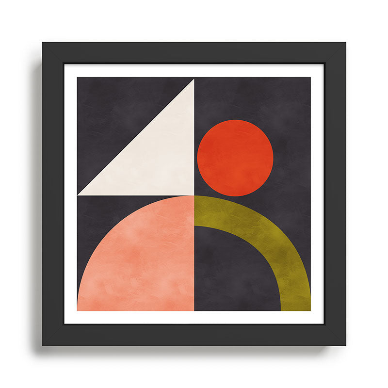 mid century bauhaus geometry square 1 Framed Art Print Gallery Image 1