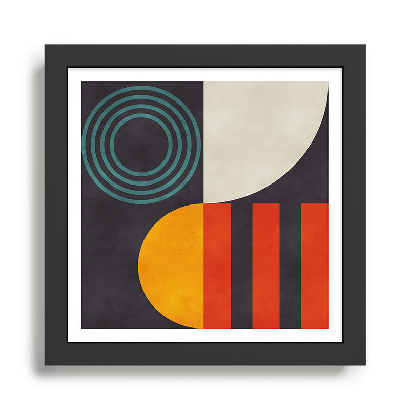 mid century bauhaus geometry square 2 Framed Art Print Gallery Image 1
