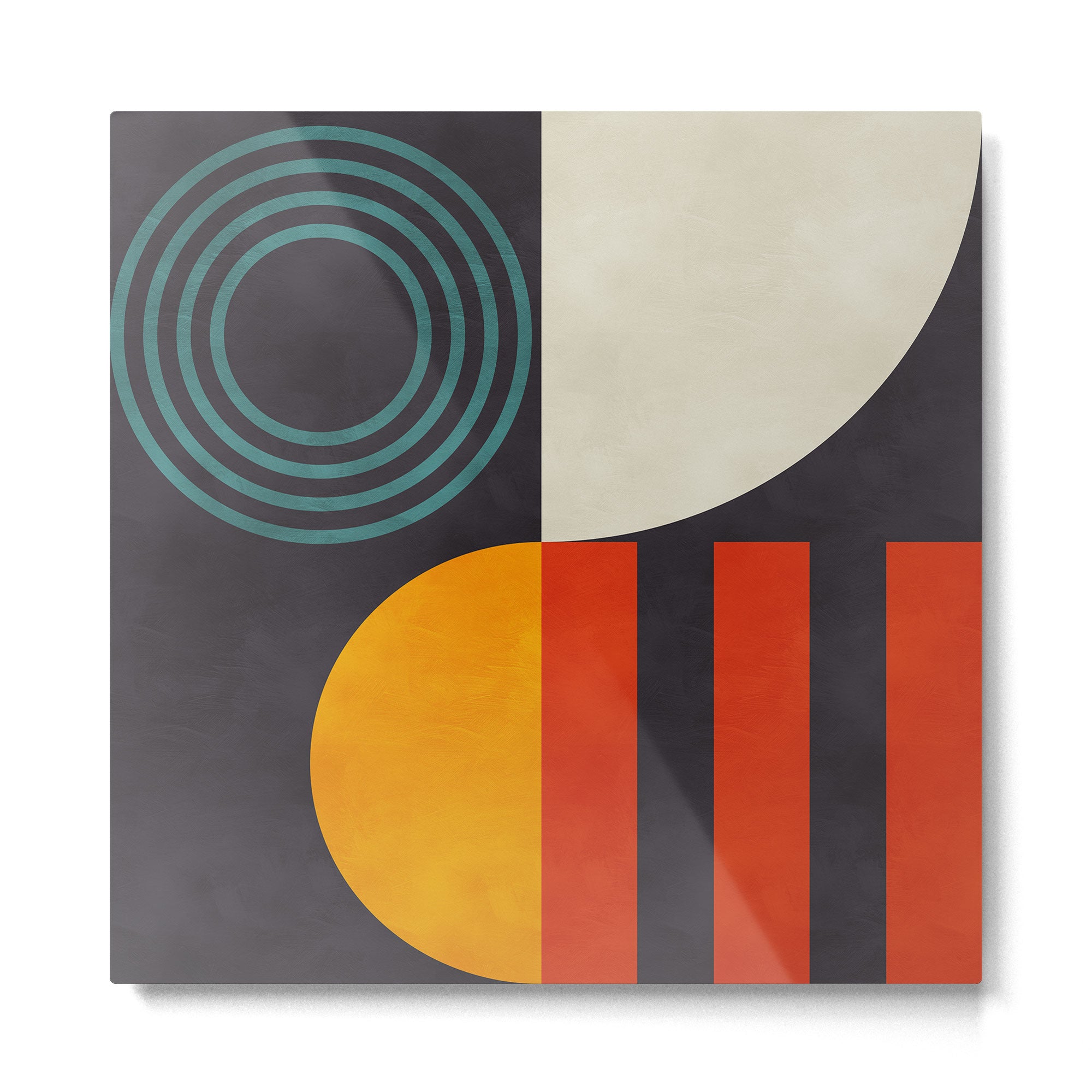 mid century bauhaus geometry square 2 Metal Print Gallery Image 2
