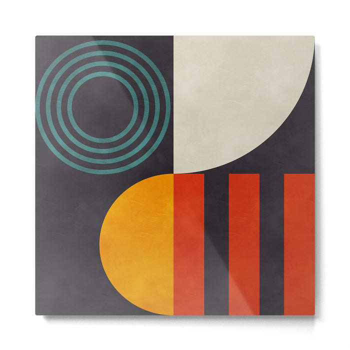 mid century bauhaus geometry square 2 Metal Print Gallery Image 1