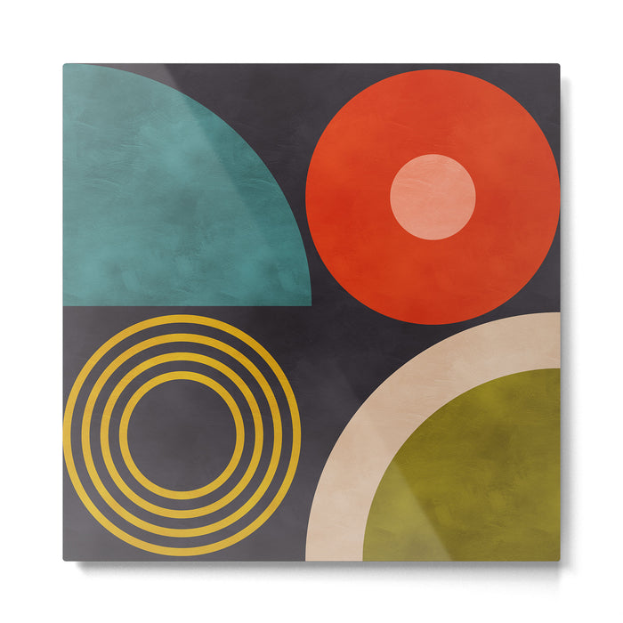 mid century bauhaus geometry square 3 Metal Print Gallery Image 1