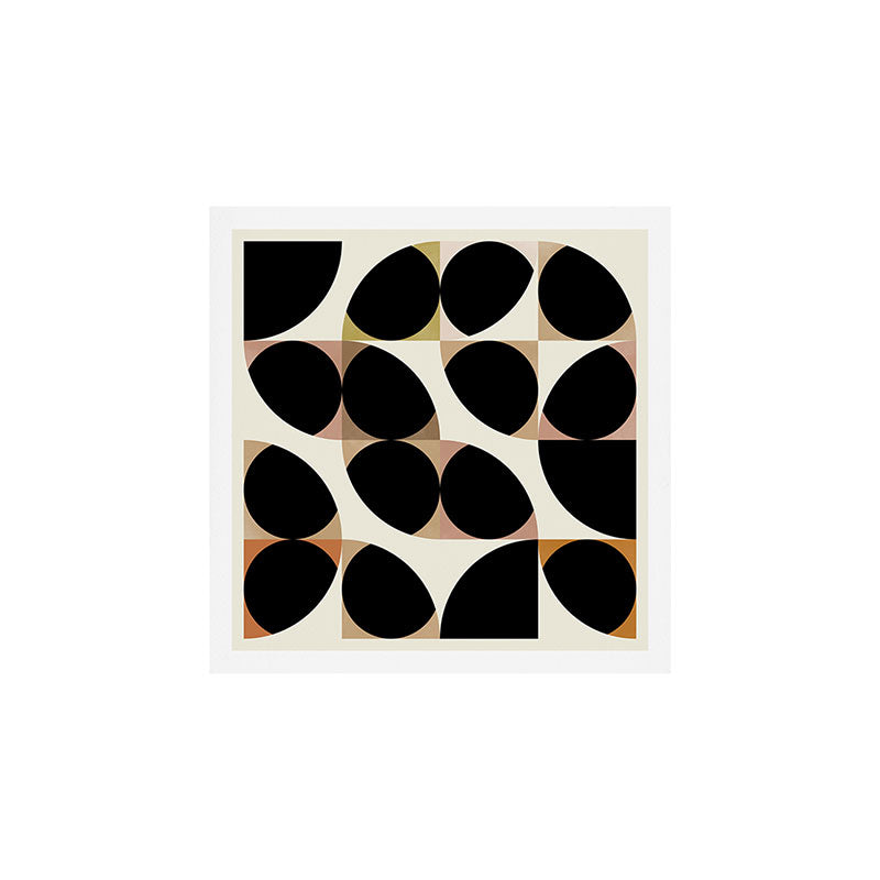 mid century black geometric shapes Art Print Gallery Image 1