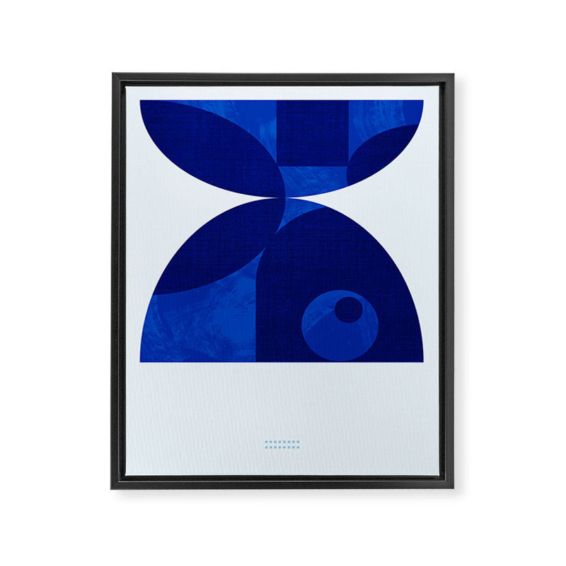 mid century blue Framed Canvas Print Gallery Image 6