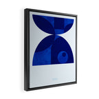 mid century blue Framed Canvas Print Gallery Image 2