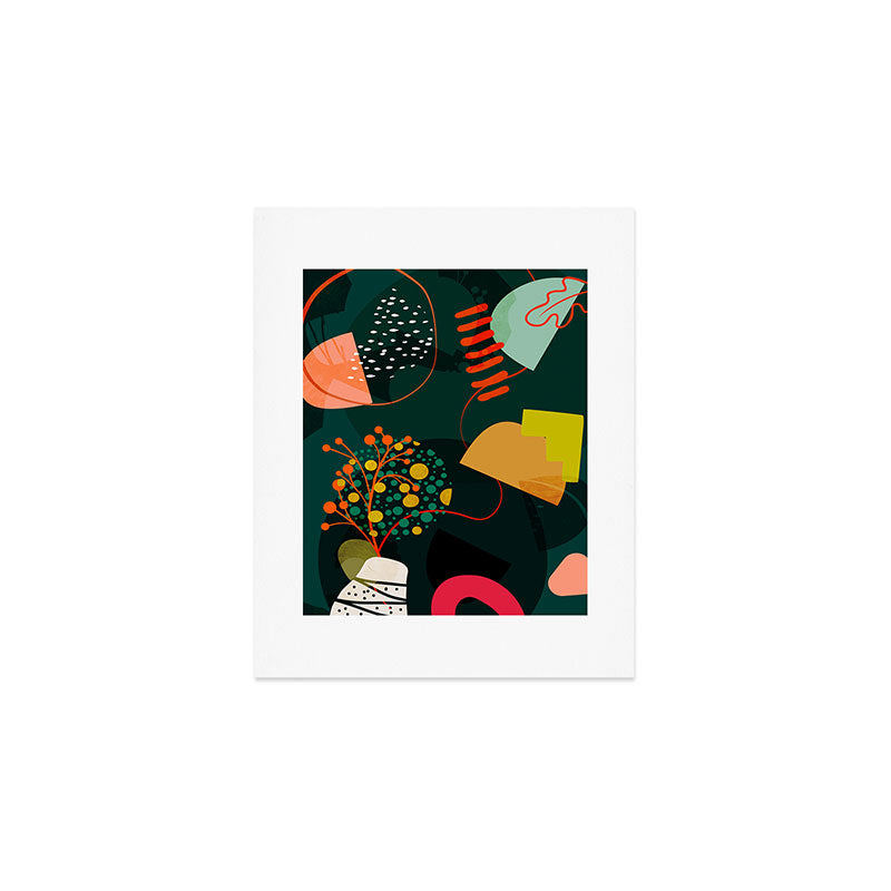 mid century garden shapes Art Print Gallery Image 1