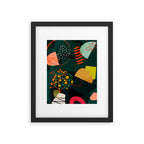 mid century garden shapes Framed Art Print Gallery Image 5