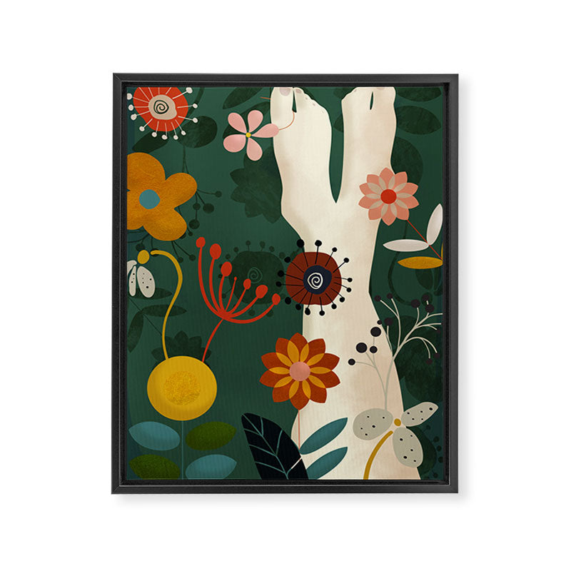 mid century garden summer relax Framed Canvas Print Gallery Image 6